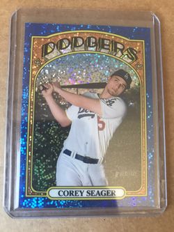 Corey Seager Blue Sparkle Card