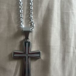 Silver Cross Men’s Necklace