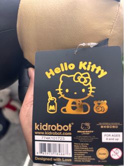 Black and gold Hello Kitty Leather Plush