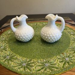 Milk Glass Vintage Set Of 2