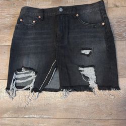 Free People Black Denim Skirt Size 27