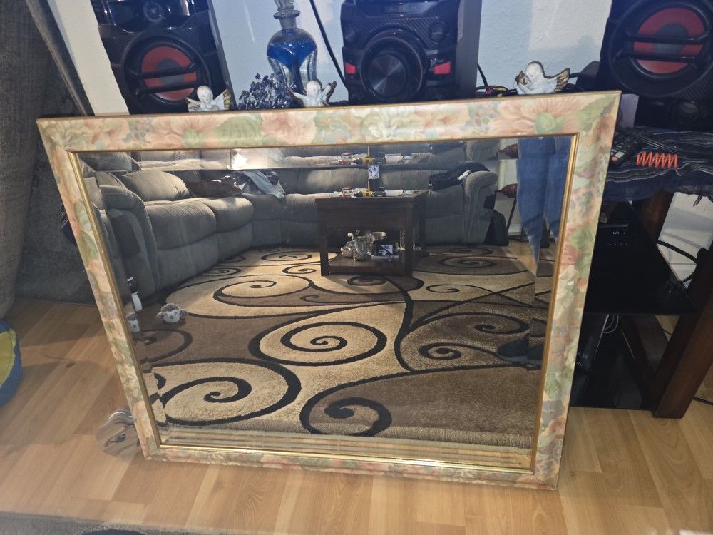 Mirror With Floral Border