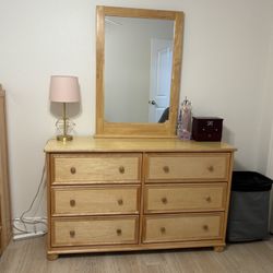 Maple Dresser And Mirror