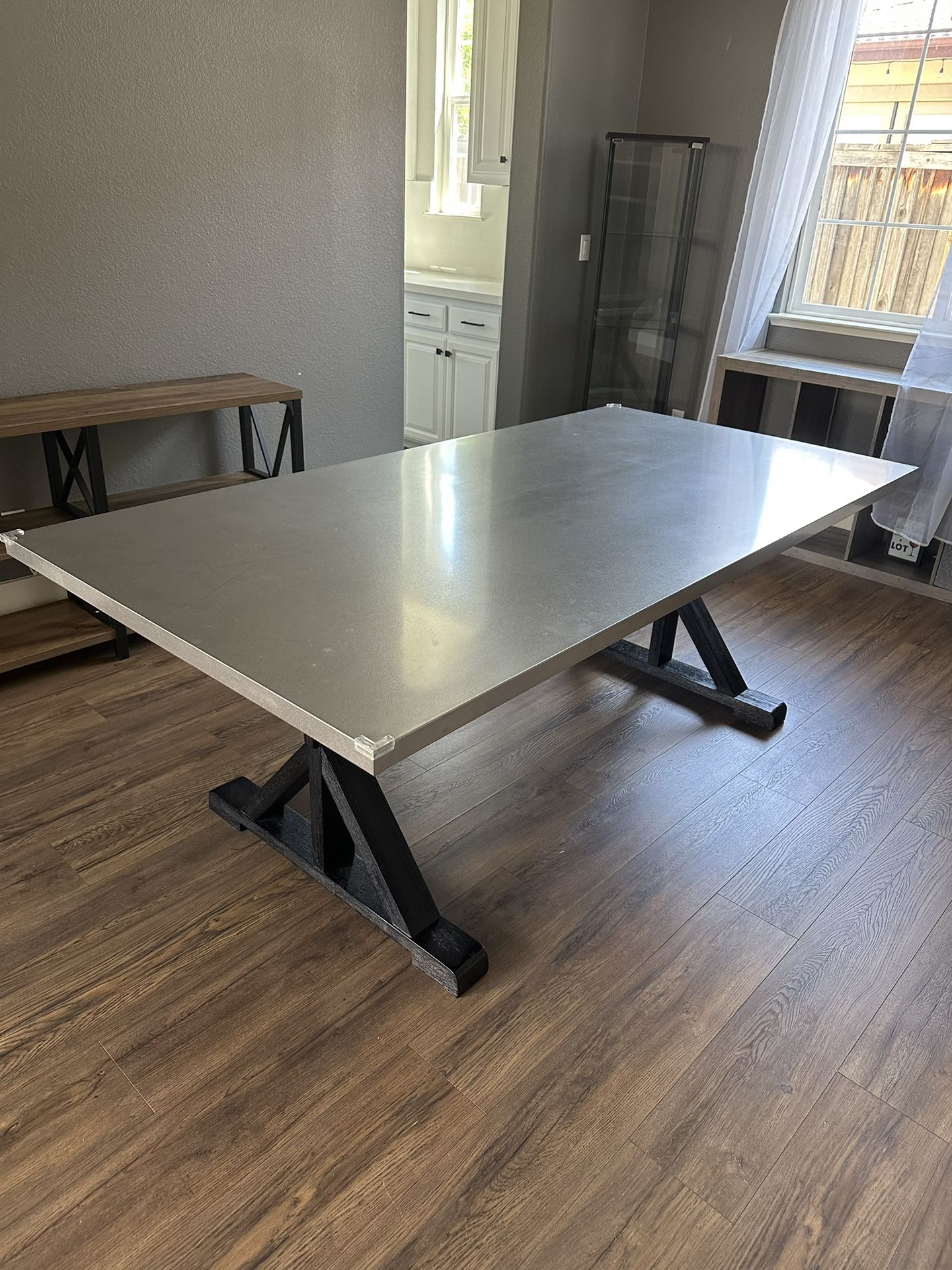 Holderman 80” Trestle dining room table
