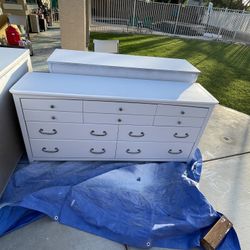 White Dresser With Black 