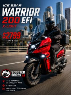 🔥 Ready to upgrade your ride? The Ice Bear Warrior 200 EFI X-Light is built for the streets of Los Angeles.