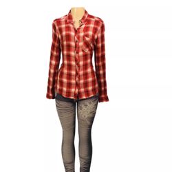 Universal Thread Sz M Shirt Woman Red Plaid