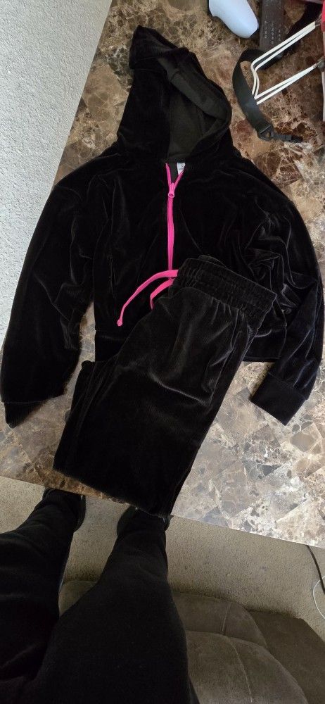 Girls Size L (12) Corduroy Crop Top Sweatsuit