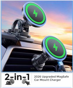 Estbuc 2-in-1 15W Magsafe Car Mount Charger