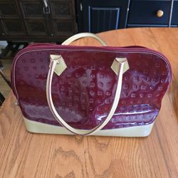 Arcadia handbag purse bag made in Italy color red patent leather