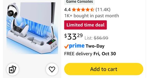 PS5/PS5 Slim/PS5 Pro Stand and Cooling Station with Dual Controller Charging Station for PlayStation 5 Console, PS5 Accessories Incl. Controller Charg