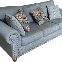 Used Sofa…Small tears/damage from using the wrong cleaning products. 