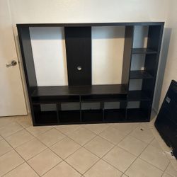 Black Shelving Entertainment Center 