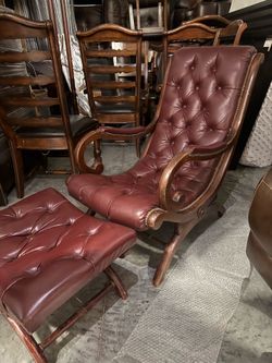 Antique chair with ottoman