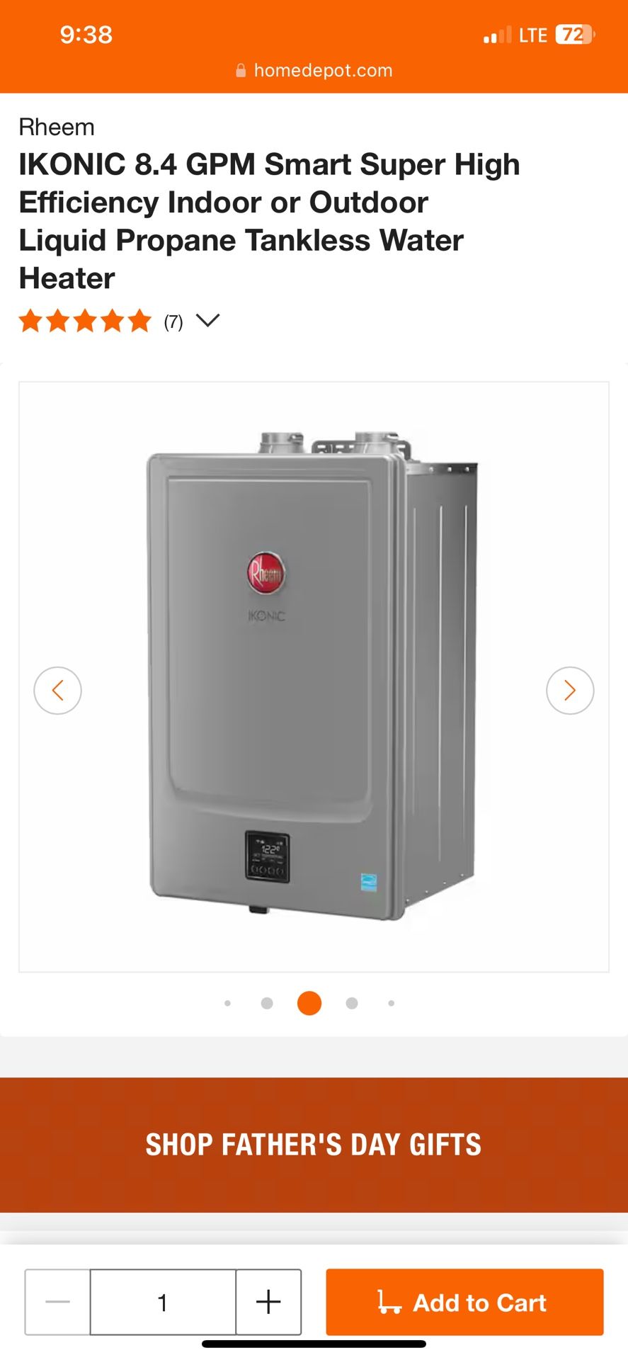 Rheem Propane Tankless Water Heater