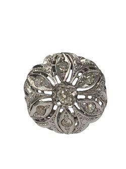 White gold diamond cluster ring #33642