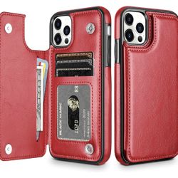 HianDier Wallet Case Compatible with iPhone 12 Pro MAX Case 5G 6.7-inch Slim Protective with Credit Card Slot Holder Flip Folio Soft PU Leather Magnet