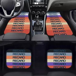 Brand New Universal 4PCS RECARO RAINBOW STYLE Racing Fabric Car Floor Mats Interior Carpets