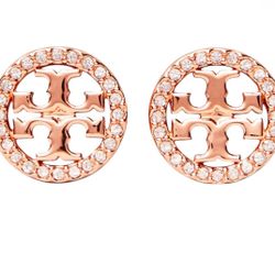 Tory Burch Pave Stud Earrings