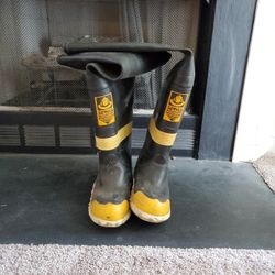Servus Hip Boots Fireman Firefighter 3/4 Size 9 Vintage Turnout Bunker