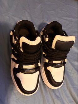 Black & White High-Top Sneakers - Chunky Laces - Women’s Size