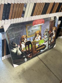 Pokers Dogs by C. M. Coolidge - Canvas Art Wall Art - 32"x48"