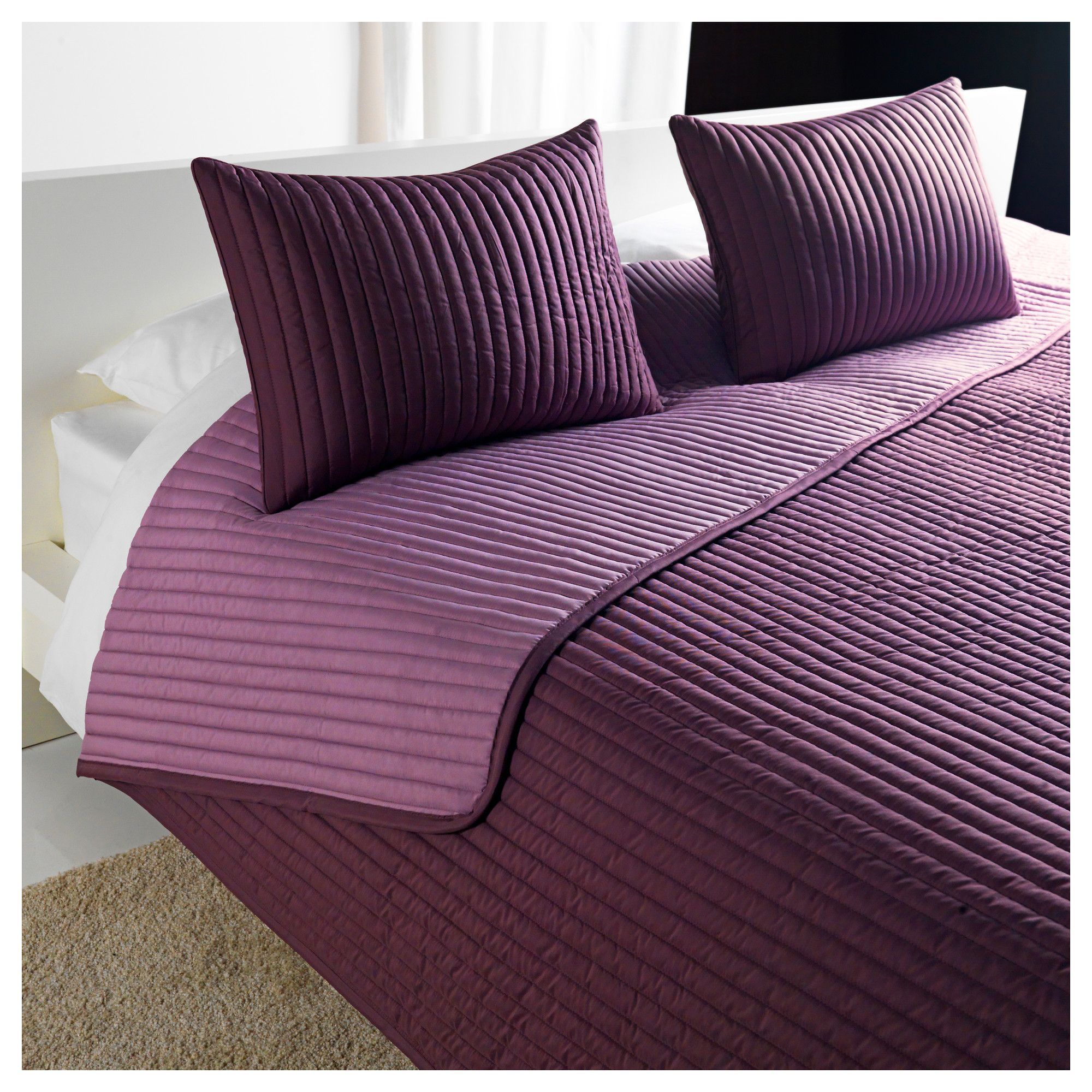IKEA Karit Bedspread & Pillow Covers-Purple Queen Size