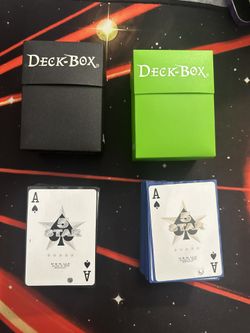 2 Playing Cards Decks With Sleeve Protectors And Deck Box