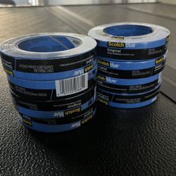 8 Rolls Of 1in Blue Tape 