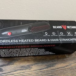 Beard Octane Cordless Beard Straightener Kit With Unscented Natural Beard Balm