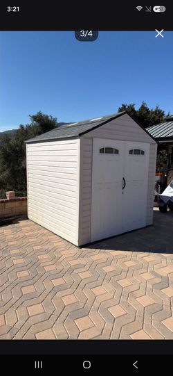 Rubbermaid 8x8 Plastic Resin Vinyl Outdoor Lockable Storage Shed