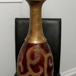 Large Decorative Metal Vase.