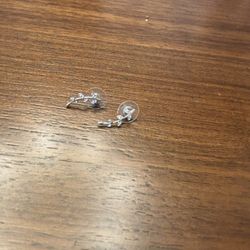 New Stunning Silver & Rhinestone Leaves Earrings 