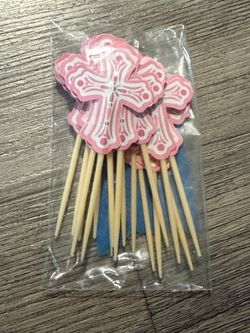 Pink Religious Party Picks - 2.5"