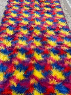 Fun multicolor brand new faux fur fabric