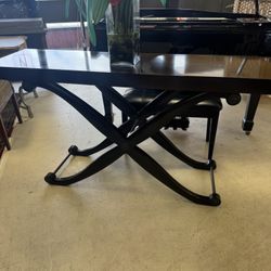 Large, Beautiful Mahogany Council Table With A Large Flower Arrangement - 66” x 18”