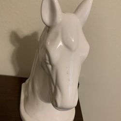 White Ceramic Horse Book End ( only One)