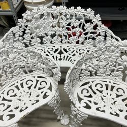 3 PIECE CAST IRON FURNITURE 