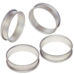 Mermaid Professional Seamless Aluminium Muffin/Crumpet Rings Set Of 4 