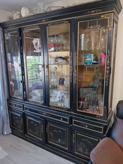 Hand painted oriental China cabinet