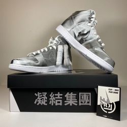 Nike Dunk High
CLOT Flux Metallic Silver (With Card)
