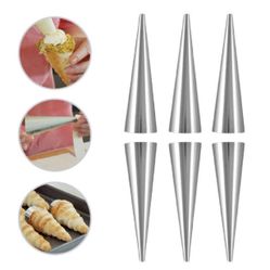 12 Pcs Versatile Pastry Baking Molds-Stainless Steel Cream Horn & Cannoli Tubes