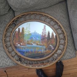 Vintage Mirror Painting .By  Artist W: Clemons 