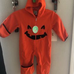 Halloween Fleece Pumpkin Onesie 