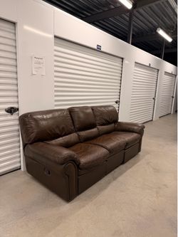 Dual Recliner Leather Couch