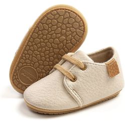 Baby Boys Girls Oxford Shoes PU Leather Soft Rubber Sole Sneakers  Anti-Slip Toddler Ankle Boots Infant Walking Shoes Moccasins