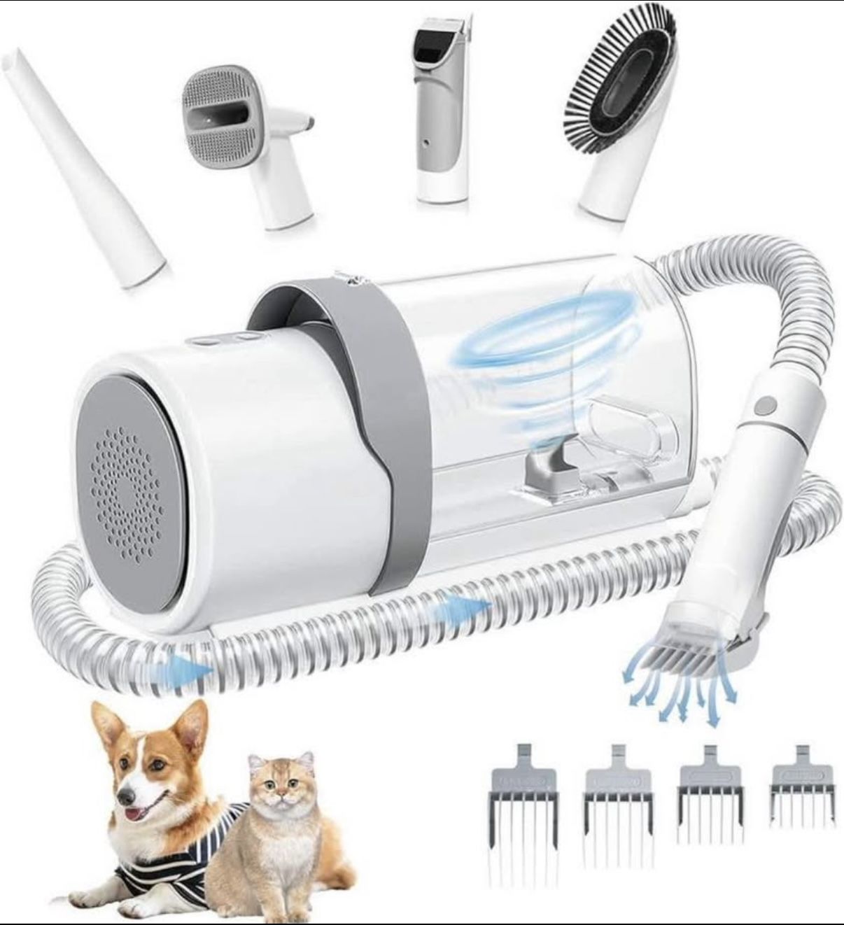 Pet grooming vacuum kit