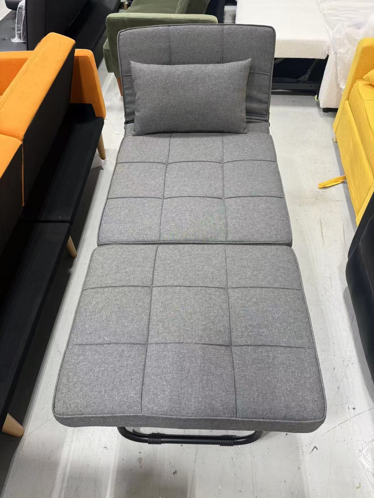 New Sleeper Ottoman Bed Chair, 4 in 1 Folding Ottoman Chair Bed with Adjustable Backrest & Pillow