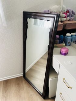 Vintage Wood-Framed Mirror