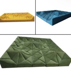 BRAND NEW  DUNE COUCH,  SIZE 12X12X12X12FT,  VELVET FABRICS 